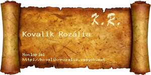 Kovalik Rozália névjegykártya